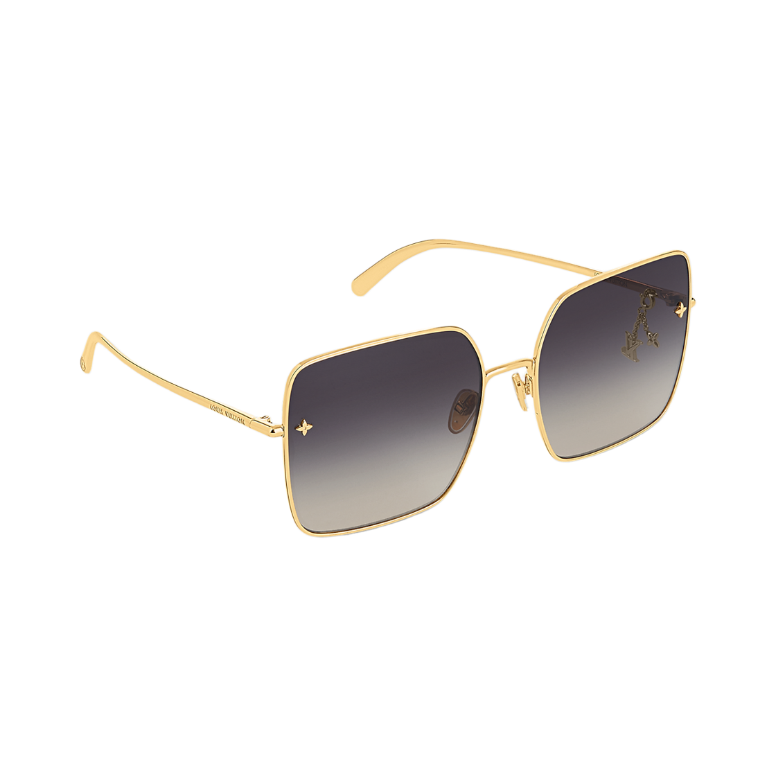 (W) 루이비통 LV 참 스퀘어 선글라스 골드((W) Louis Vuitton LV Charm Square Sunglasses Gold) - 2