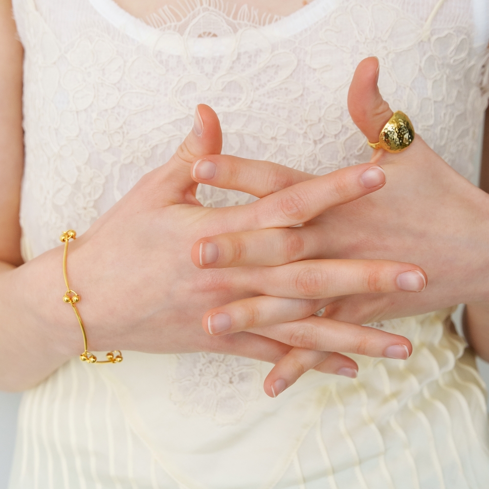 러브미몬스터 투 볼 링크 체인 팔찌 골드(lovememonster Two Ball Link Chain Bracelet GOLD) - 3