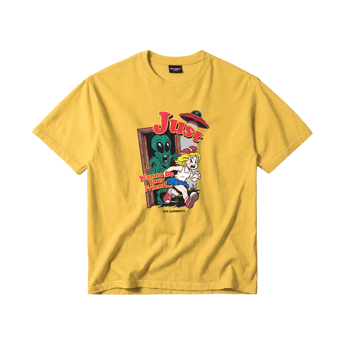 큐티에잇 가먼츠 저스트 워너 비 워시드 티 옐로우(QT8 GARMENTS Just Wanna Be Washed Tee Yellow) - 1