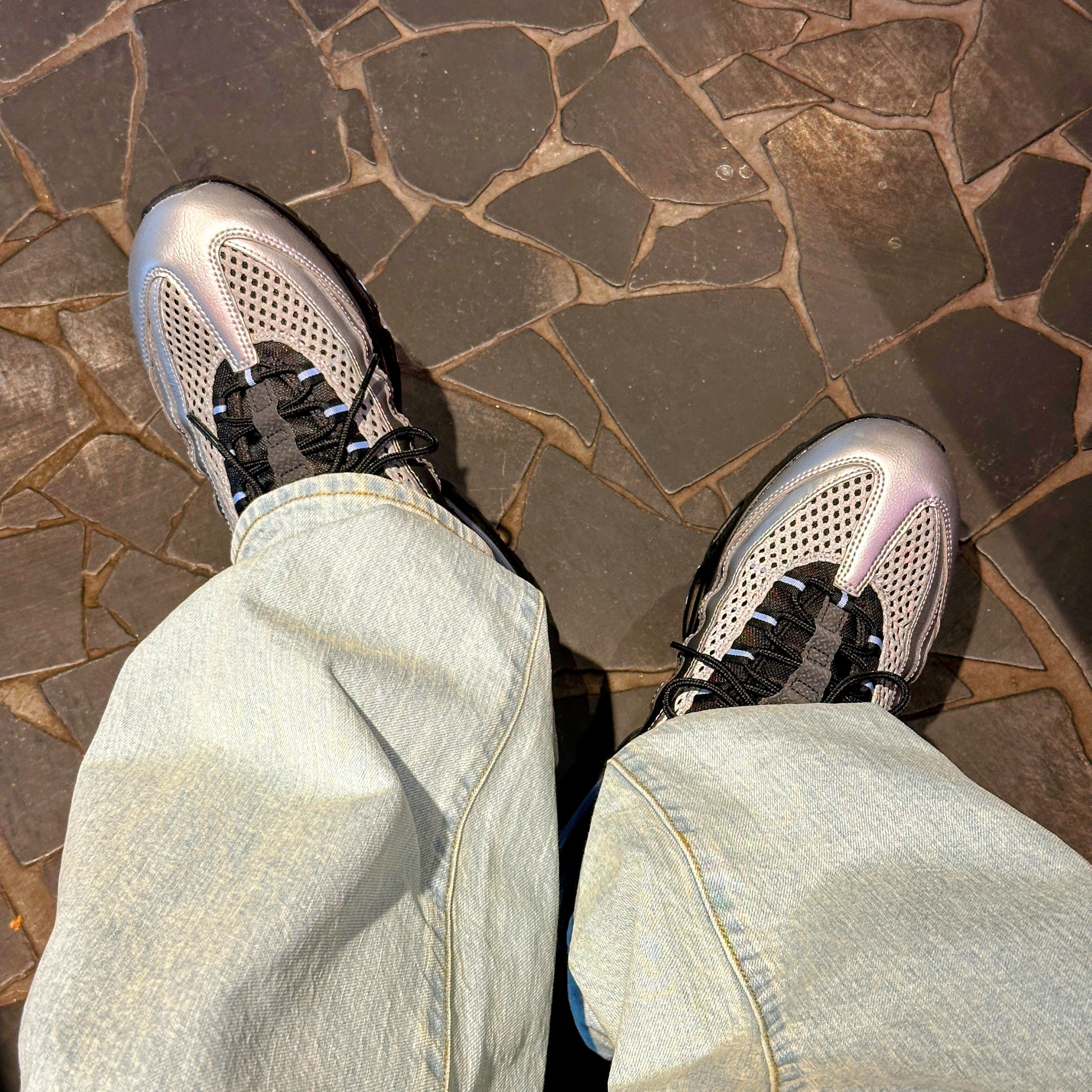 Nike x Palace Air Max 95 Metallic Silver Aluminum 착용 스타일
