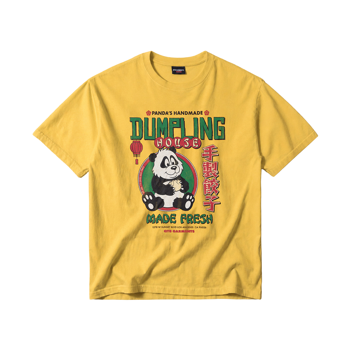 큐티에잇 가먼츠 덤플링 하우스 워시드 티 옐로우(QT8 GARMENTS Dumpling House Washed Tee Yellow) - 1
