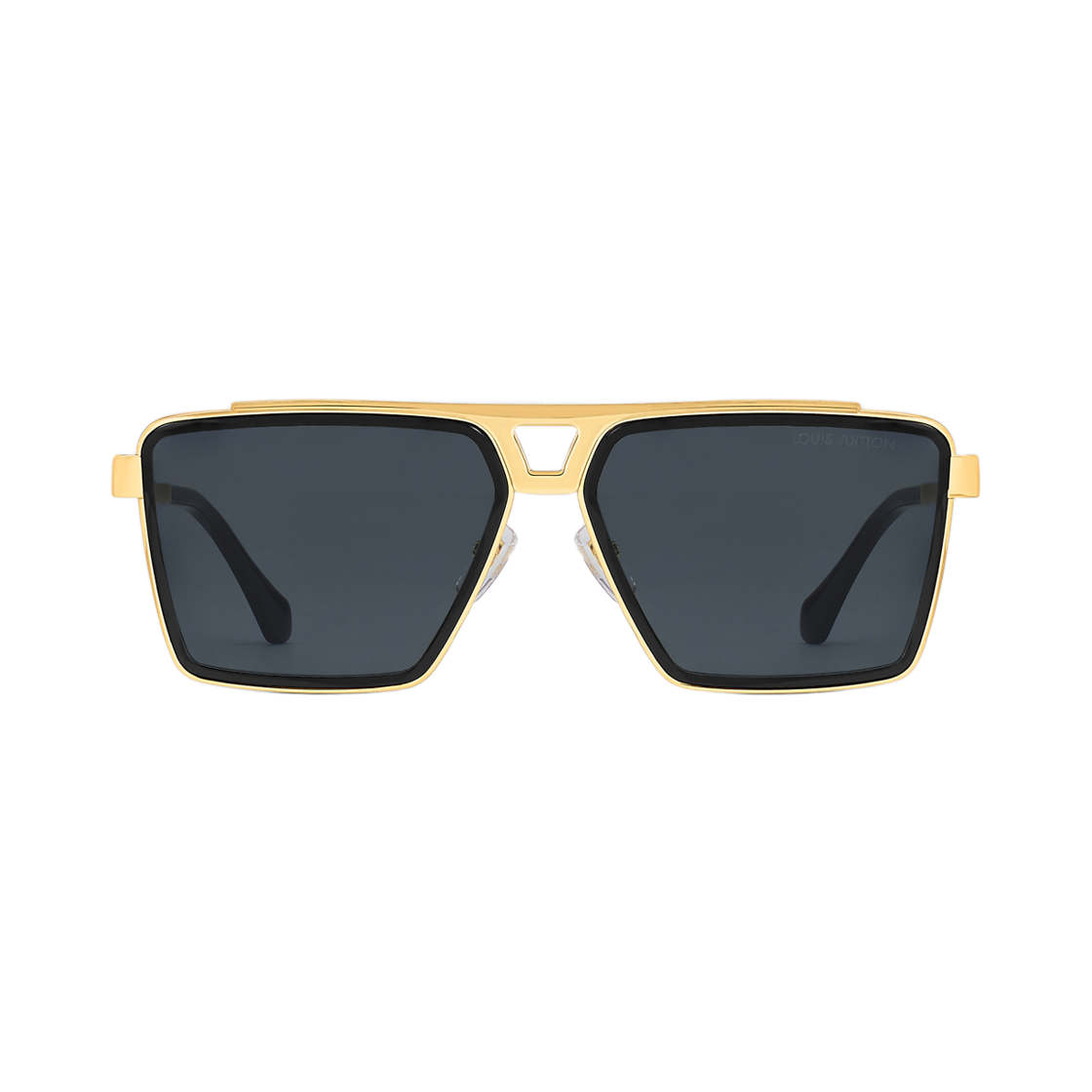 Z1584U Louis Vuitton 1.1 Evidence Metal Square Sunglasses Black Gold