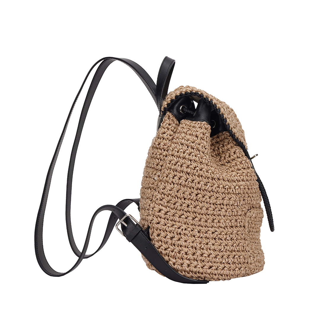 분크 보터 위빙 백팩 미듐 베이지(vunque Boater Weaving Backpack M Beige) - 3