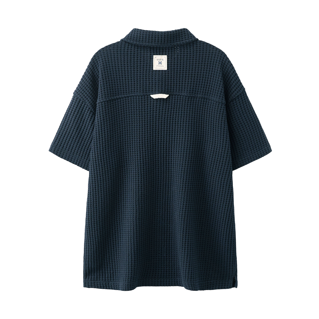 세터 와플 칼라 반팔 티셔츠 네이비(SATUR Waffle Collar T-Shirt Navy) - 2