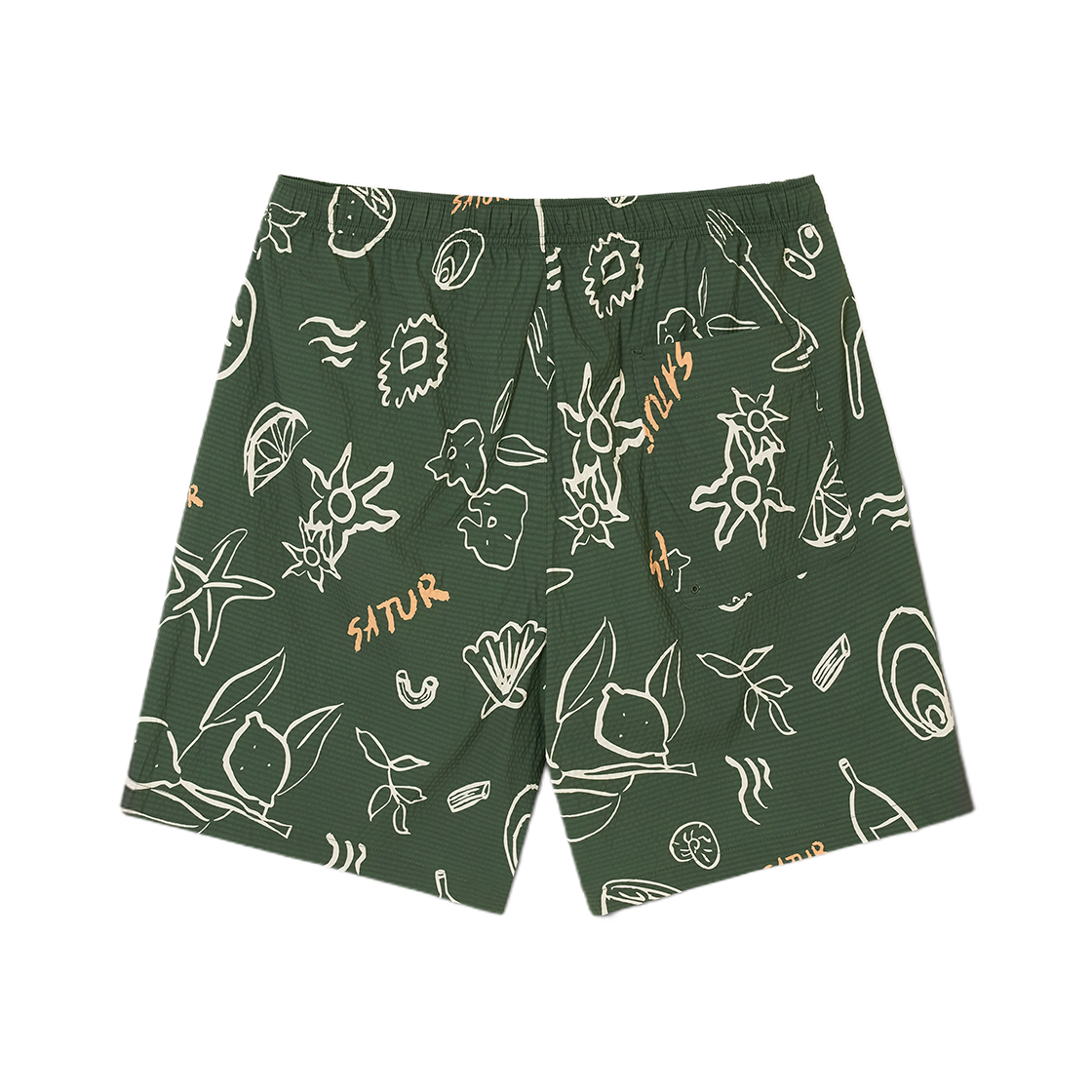 세터 핸드 드로잉 그래픽 스윔 쇼츠 그린(SATUR Hand Drawing Graphic Swim Shorts Green) - 2