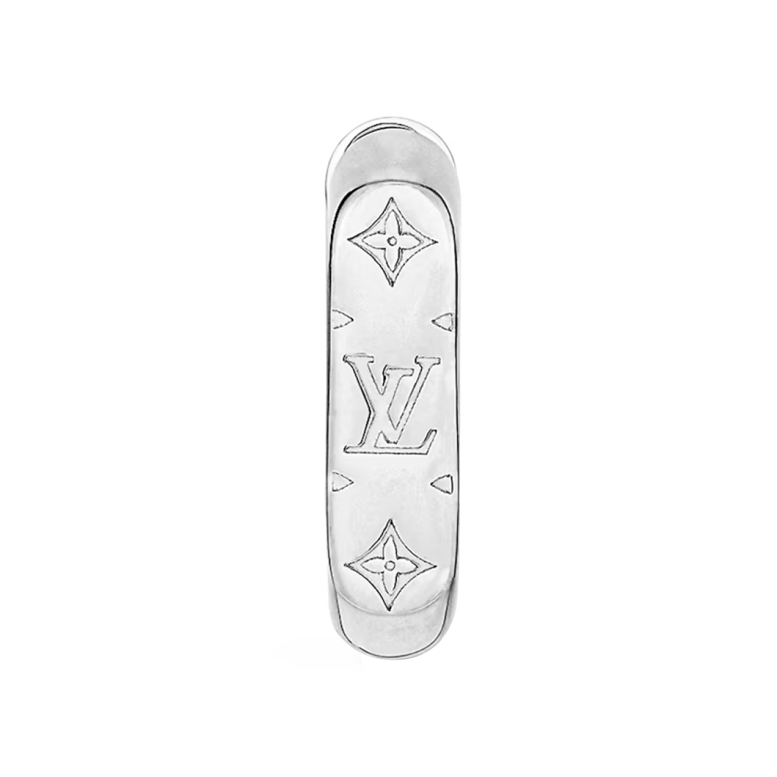 M02227 Louis Vuitton Monogram Chain Hoop Earring Silver