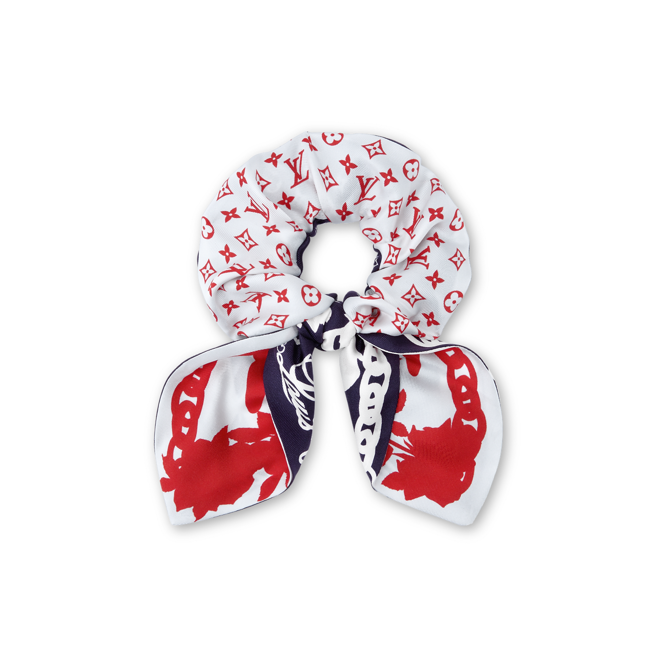 (W) 루이비통 LV 블룸 스크런치 네이비((W) Louis Vuitton LV Bloom Scrunchies Navy) - 2