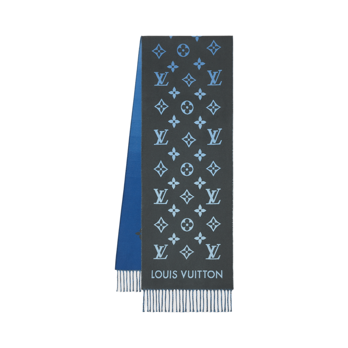 M97442 Louis Vuitton All About Monogram Gradient Muffler Grey Blue