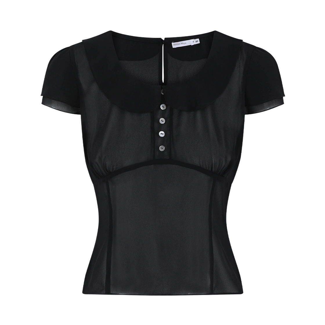 레이즈미야 하나 시어 블라우스 블랙(REISE MIYA Hana Sheer Blouse Black)