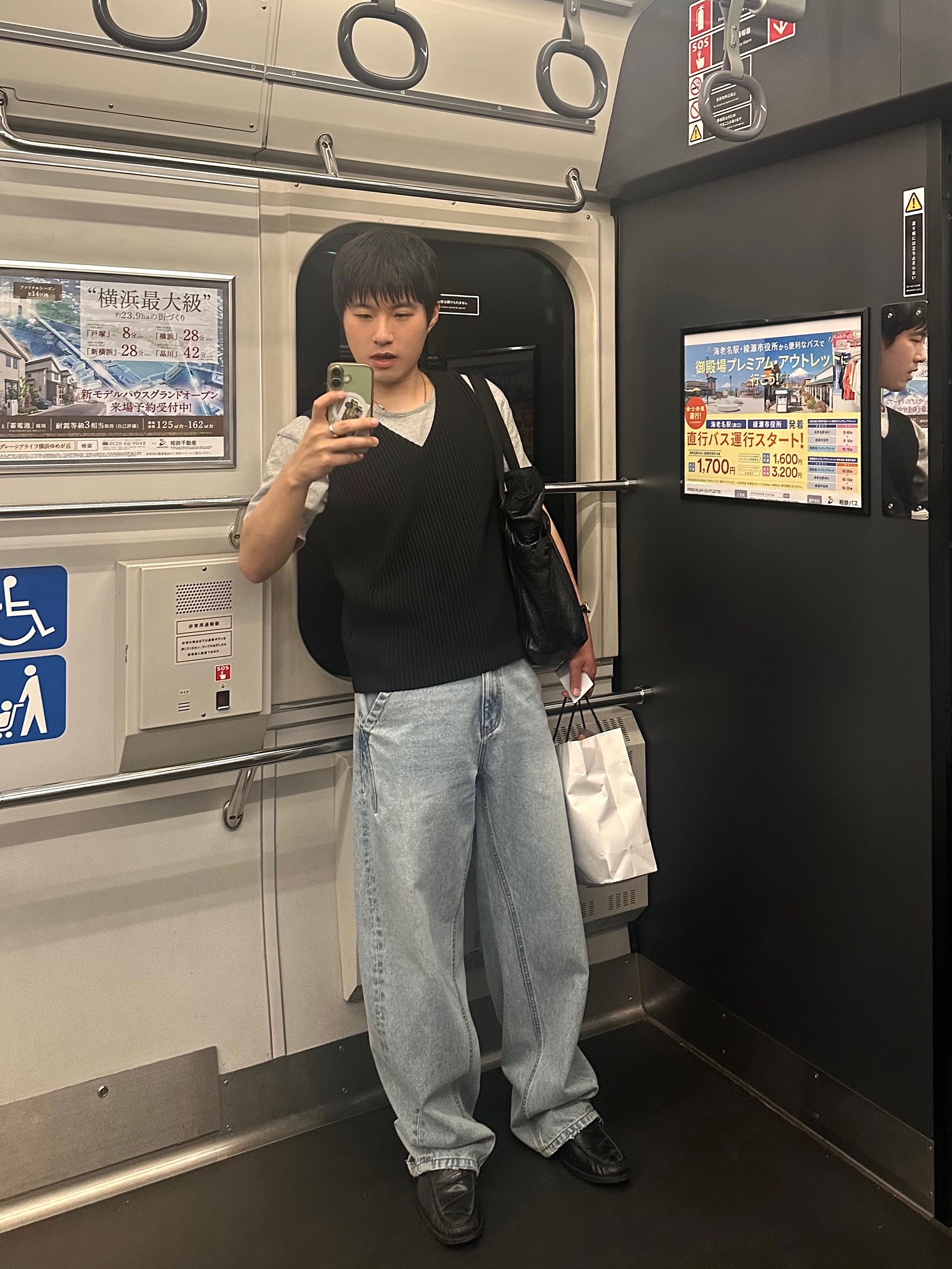 Noun Balanced Denim Pants Light Blue 착용 스타일 - 1
