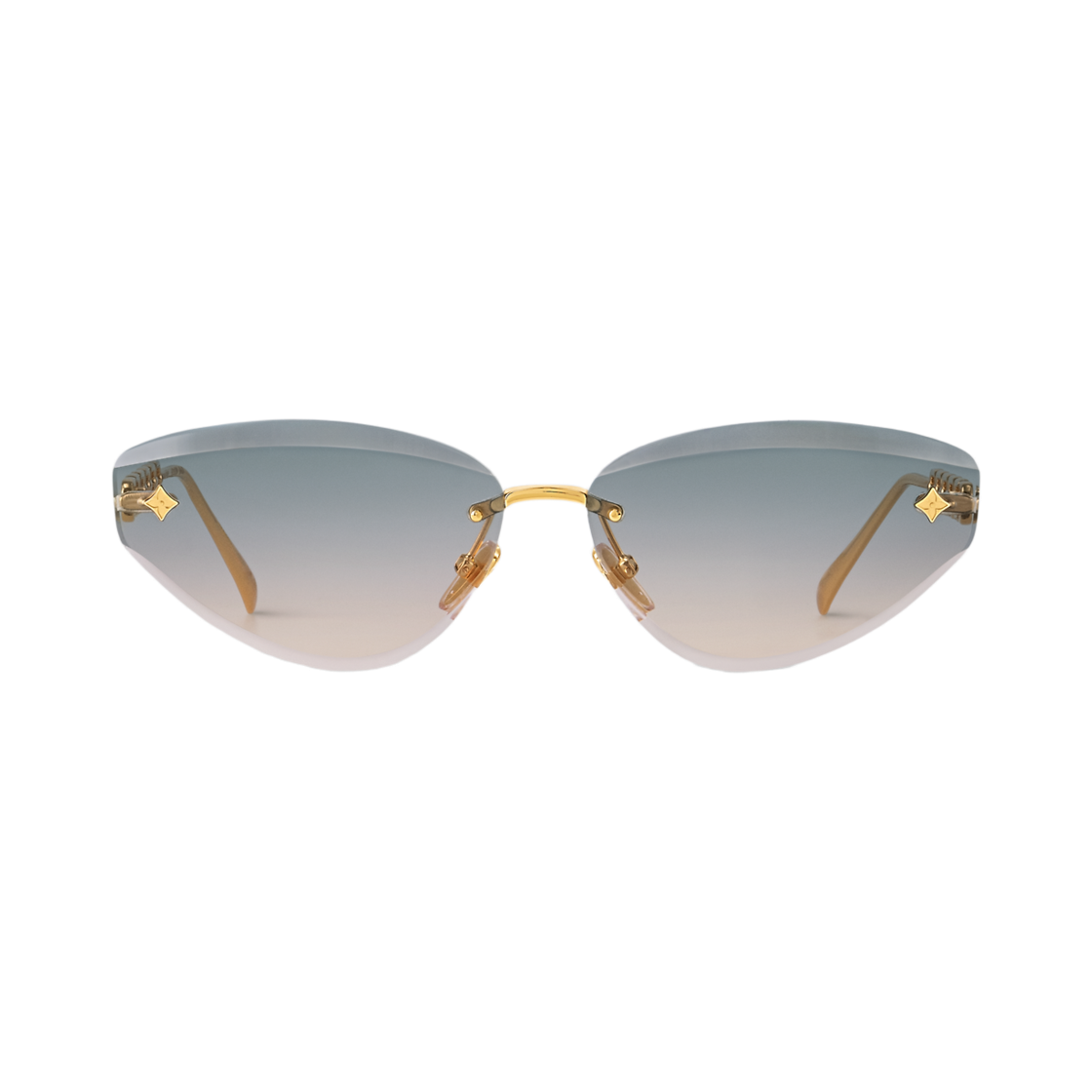 Z3015U (W) Louis Vuitton LV Jewel Low Cat Eye Sunglasses Gradient Blue Gold