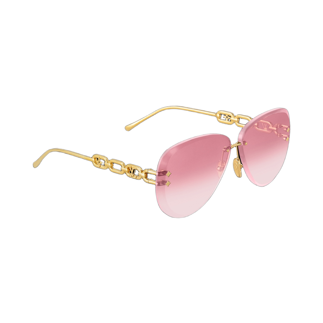 (W) 루이비통 LV 주얼 파일럿 선글라스 핑크((W) Louis Vuitton LV Jewel Pilot Sunglasses Pink) - 2