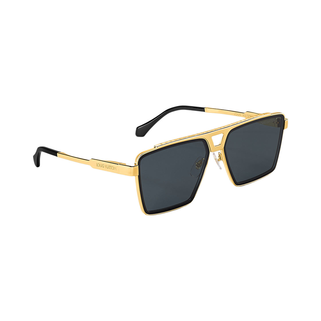 루이비통 1.1 에비던스 메탈 스퀘어 선글라스 블랙 골드(Louis Vuitton 1.1 Evidence Metal Square Sunglasses Black Gold) - 2