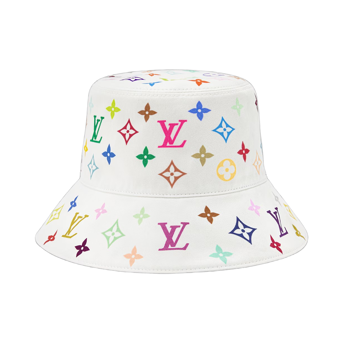 M7986M/M7986S (W) Louis Vuitton x Murakami Takashi Reversible Superflat Bucket Hat White