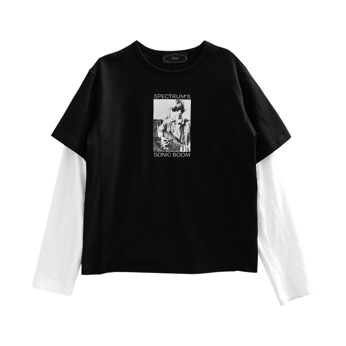 키류 소닉 붐 레이어드 롱 슬리브 티셔츠 블랙(kiryu Sonic Boom Layerd Long Sleeve T-Shirt Black)