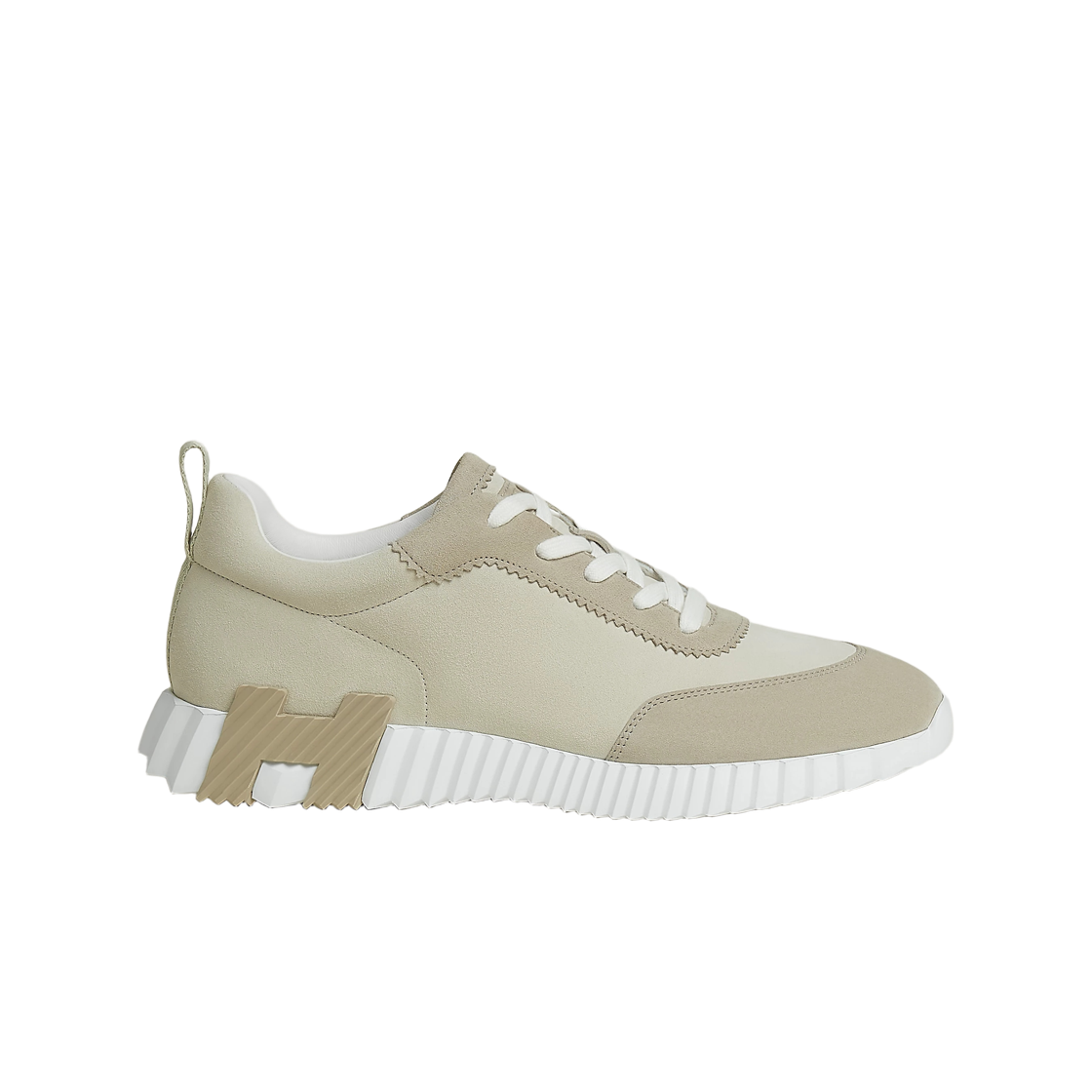 H262851ZHF8 Hermes Bouncing Sneakers Suede Goatskin & Beige Glaise Beige Esquisse