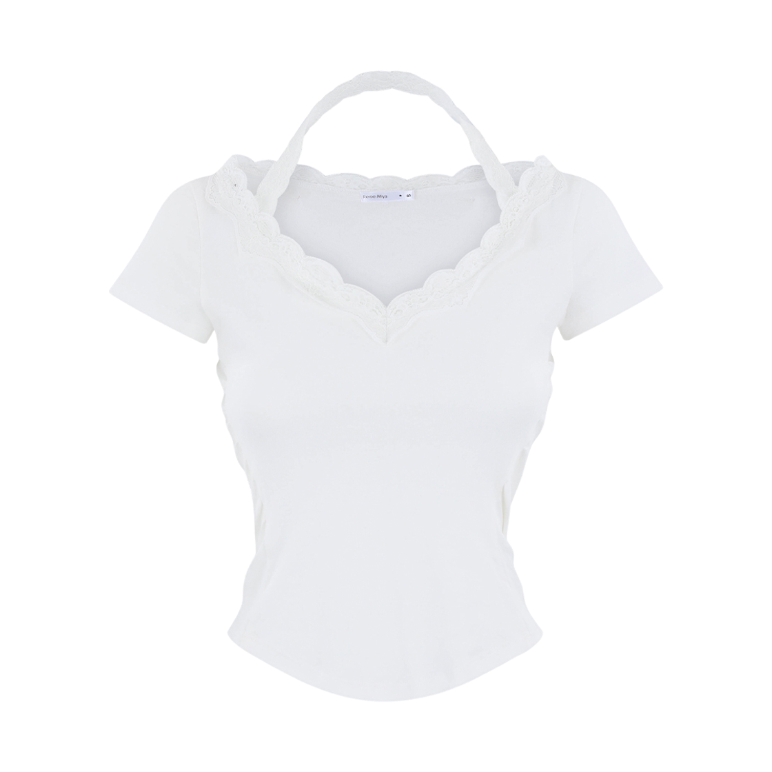 레이즈미야 릴리 홀터넥 레이스 탑 화이트(REISE MIYA Lily Halterneck Top White)