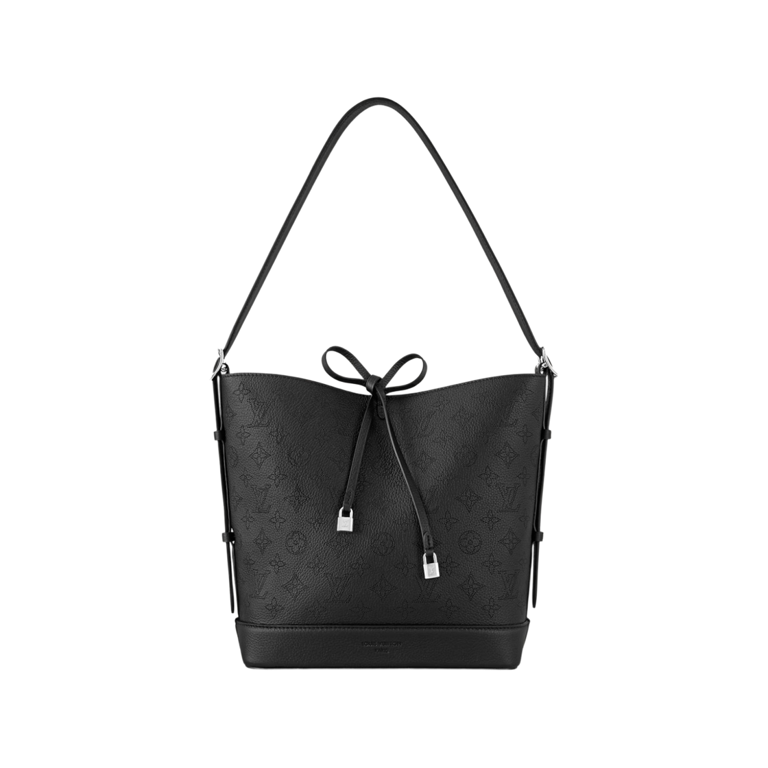 M12139 Louis Vuitton Flore Mahina Leather Handbag Black