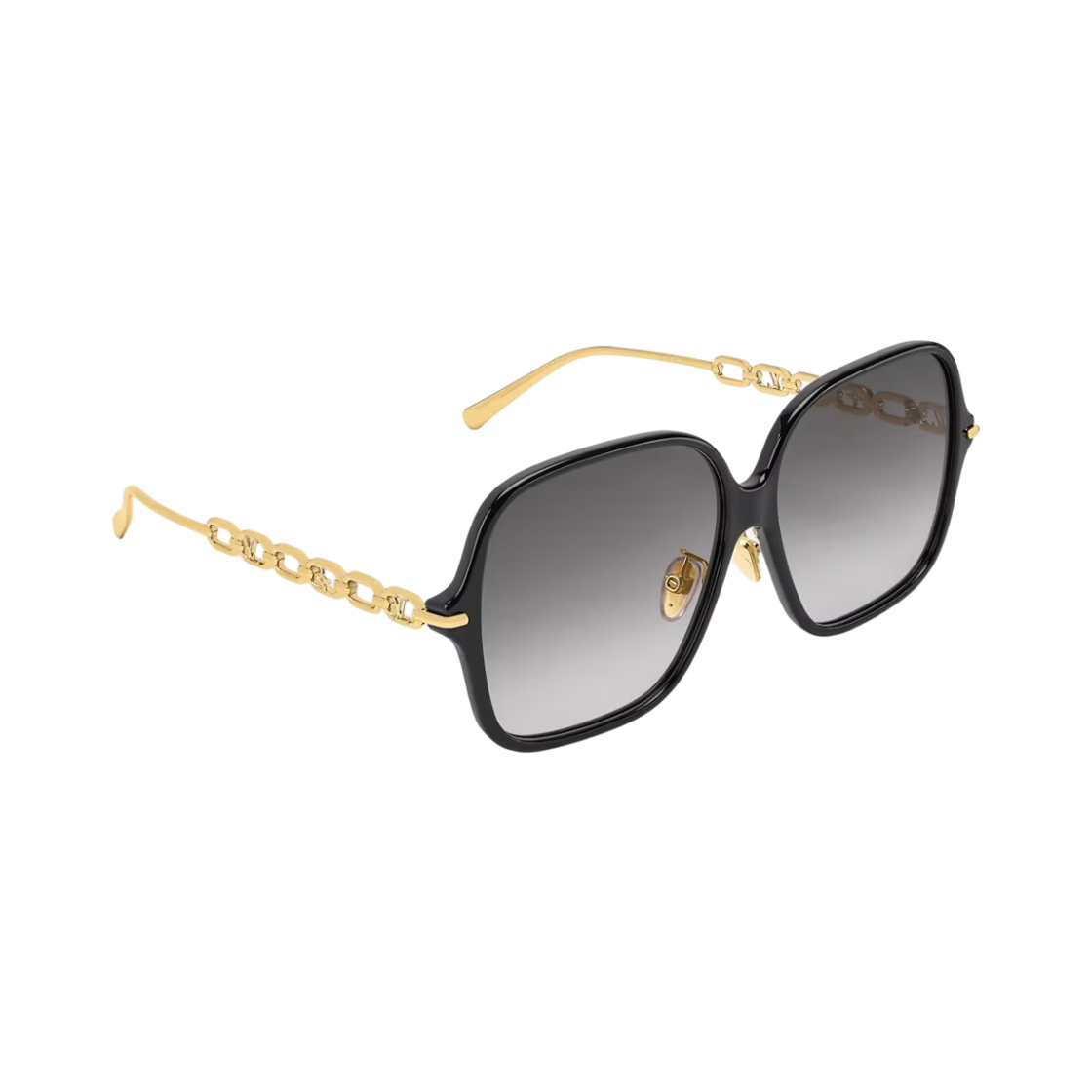 (W) 루이비통 마이 LV 체인 투 오버사이즈 스퀘어 선글라스 블랙((W) Louis Vuitton My LV Chain Two Oversize Square Sunglasses Black) - 2