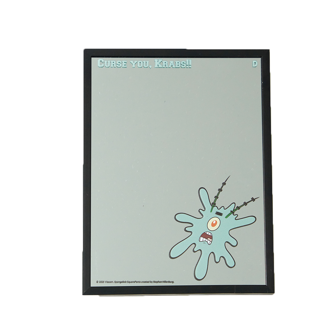 댄꼼마 x 스폰지밥 납작해진 플랑크톤 프린팅 거울 (A5)(DANCOMMA x SpongeBob SquarePants Flattened Plankton Printed Mirror (A5))