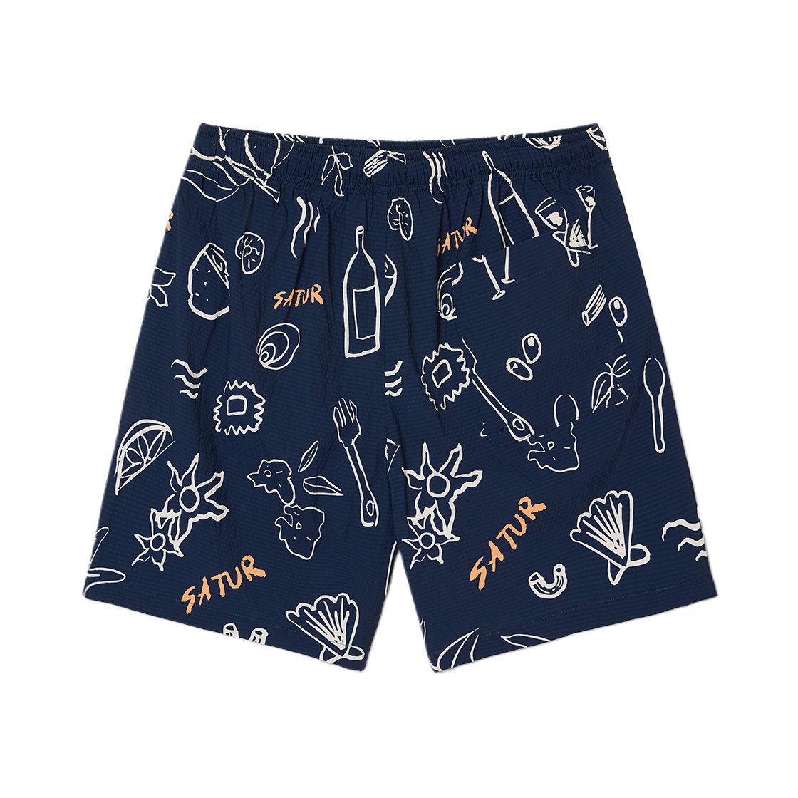세터 핸드 드로잉 그래픽 스윔 쇼츠 네이비(SATUR Hand Drawing Graphic Swim Shorts Navy) - 2