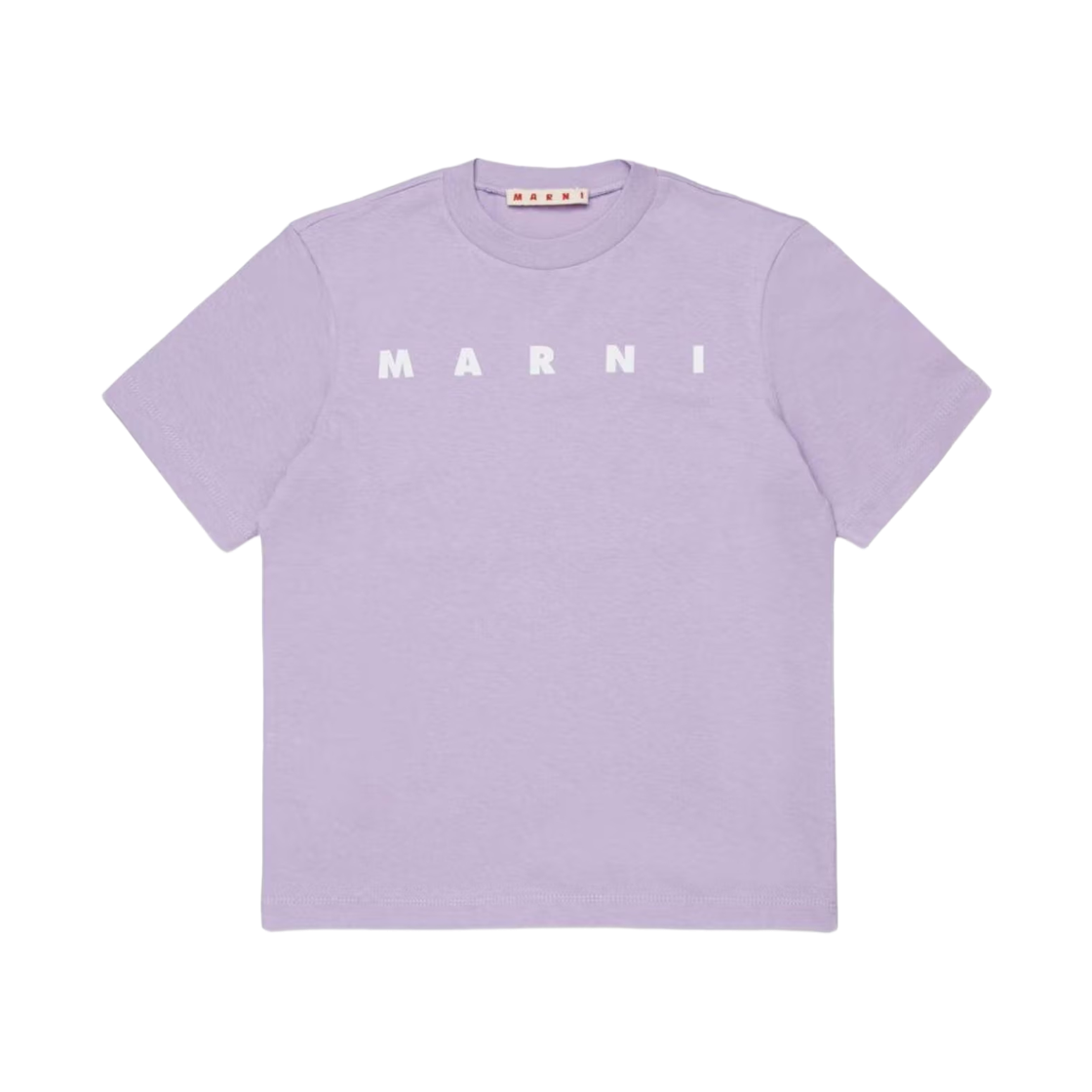 (키즈) 마르니 로고 프린트 코튼 티셔츠 라일락((Kids) Marni Cotton T-Shirt with Logo Print Lilac)
