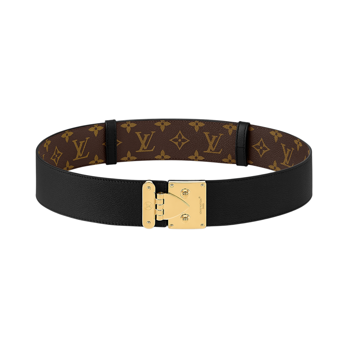 - (W) Louis Vuitton S-Lock 50mm Belt Black