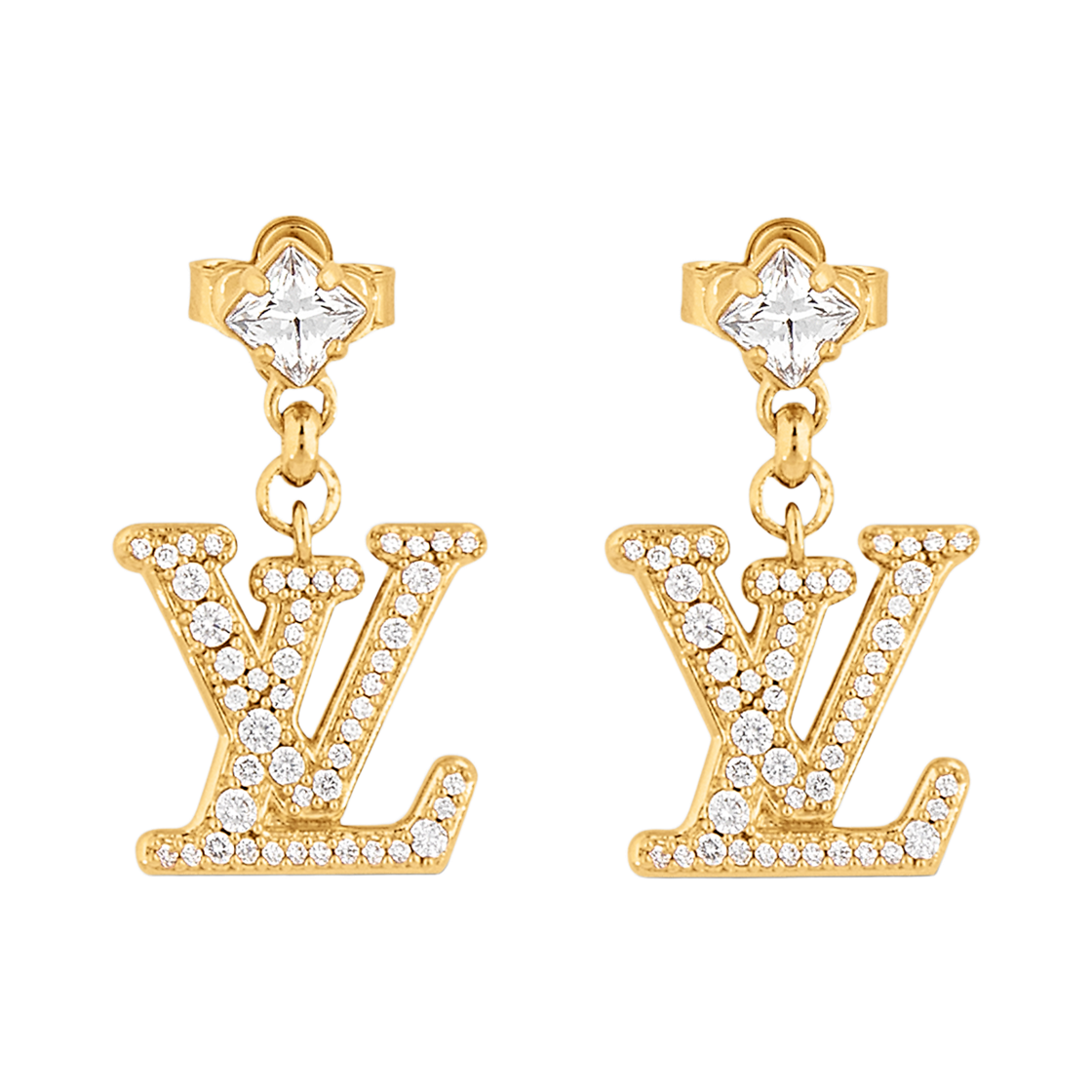 M01844 (W) Louis Vuitton Lady LV Earrings Gold