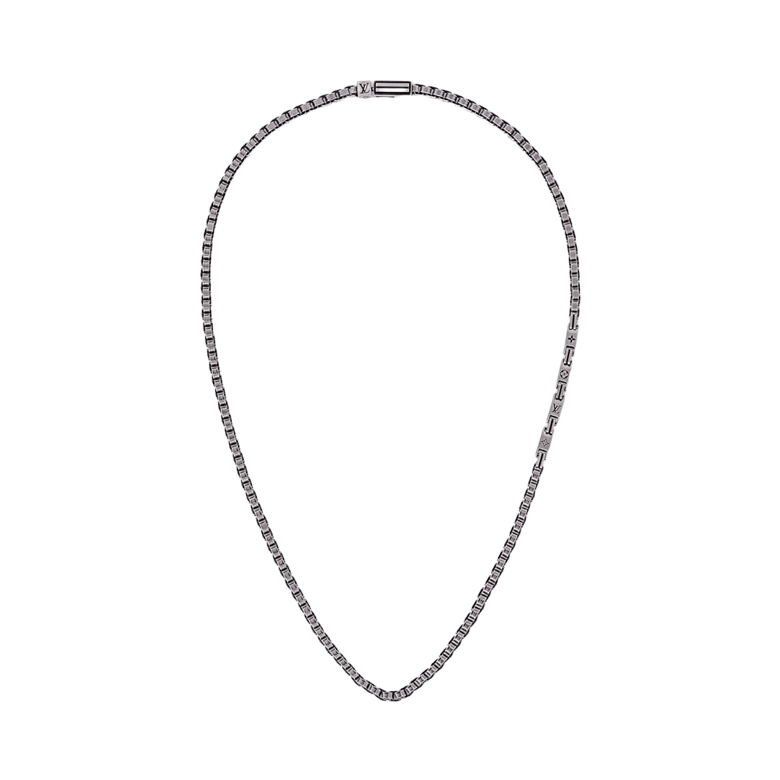 M02027 Louis Vuitton LV Tailor Necklace Silver Black