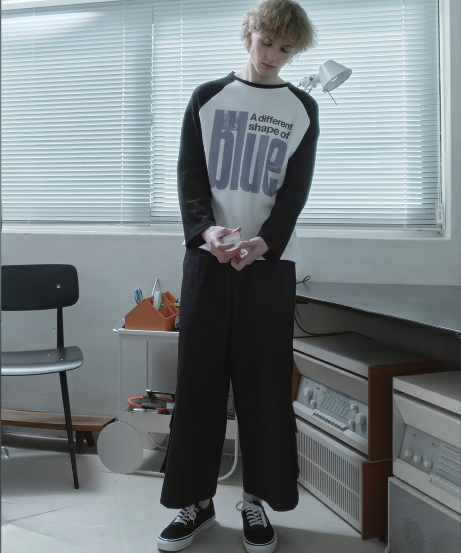 키류 블루 와플 나그랑 롱 슬리브 티셔츠(kiryu Blue Raglan Long Sleeve T-Shirt) - 5