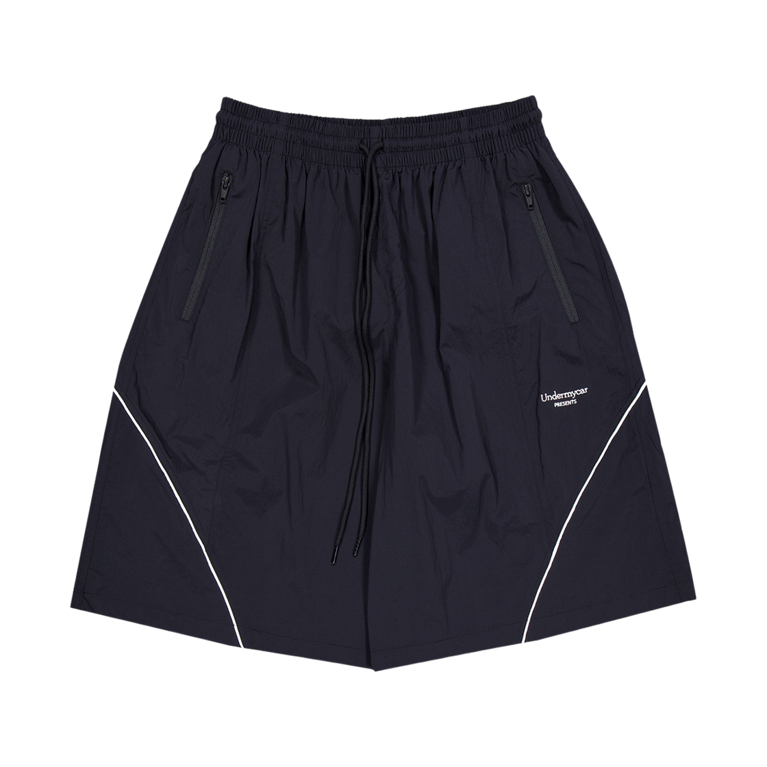 언더마이카 무.184 클래식 로고 파이핑 라인 나일론 쇼츠 블랙(Undermycar Mu.184 Classic Logo Piping Line Nylon Shorts Black)