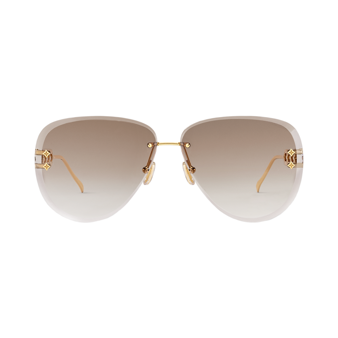 Z1854U (W) Louis Vuitton LV Jewel Pilot Sunglasses Gradient Brown