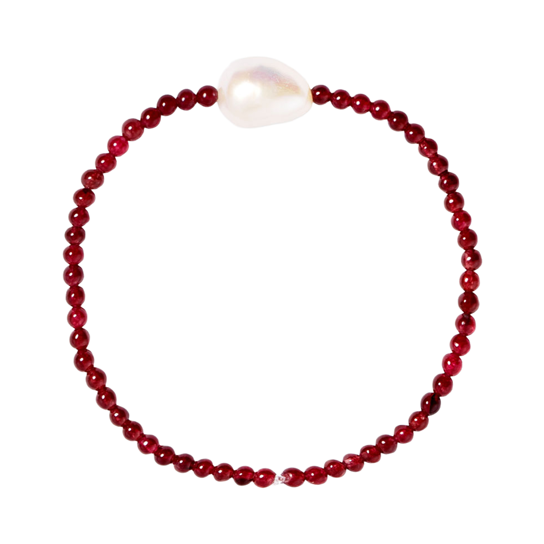 러브미몬스터 천연 원석과 진주 팔찌 레드(lovememonster Natural Gem And Pearl Bracelet RED) - 1