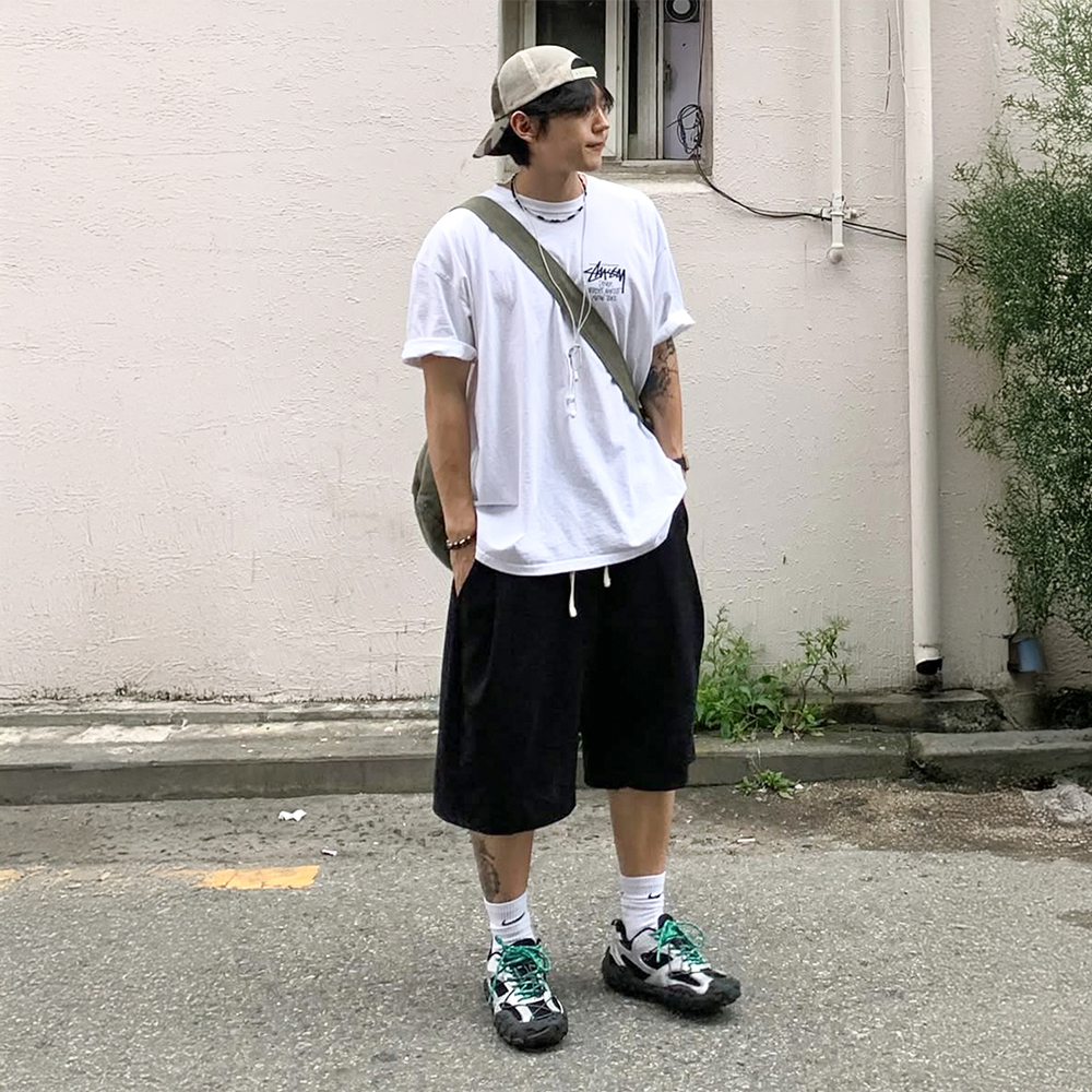 니티드 버뮤다 트레이닝 하프 팬츠 블랙(Knitted Bermuda Traning Half Pants Black) - 4