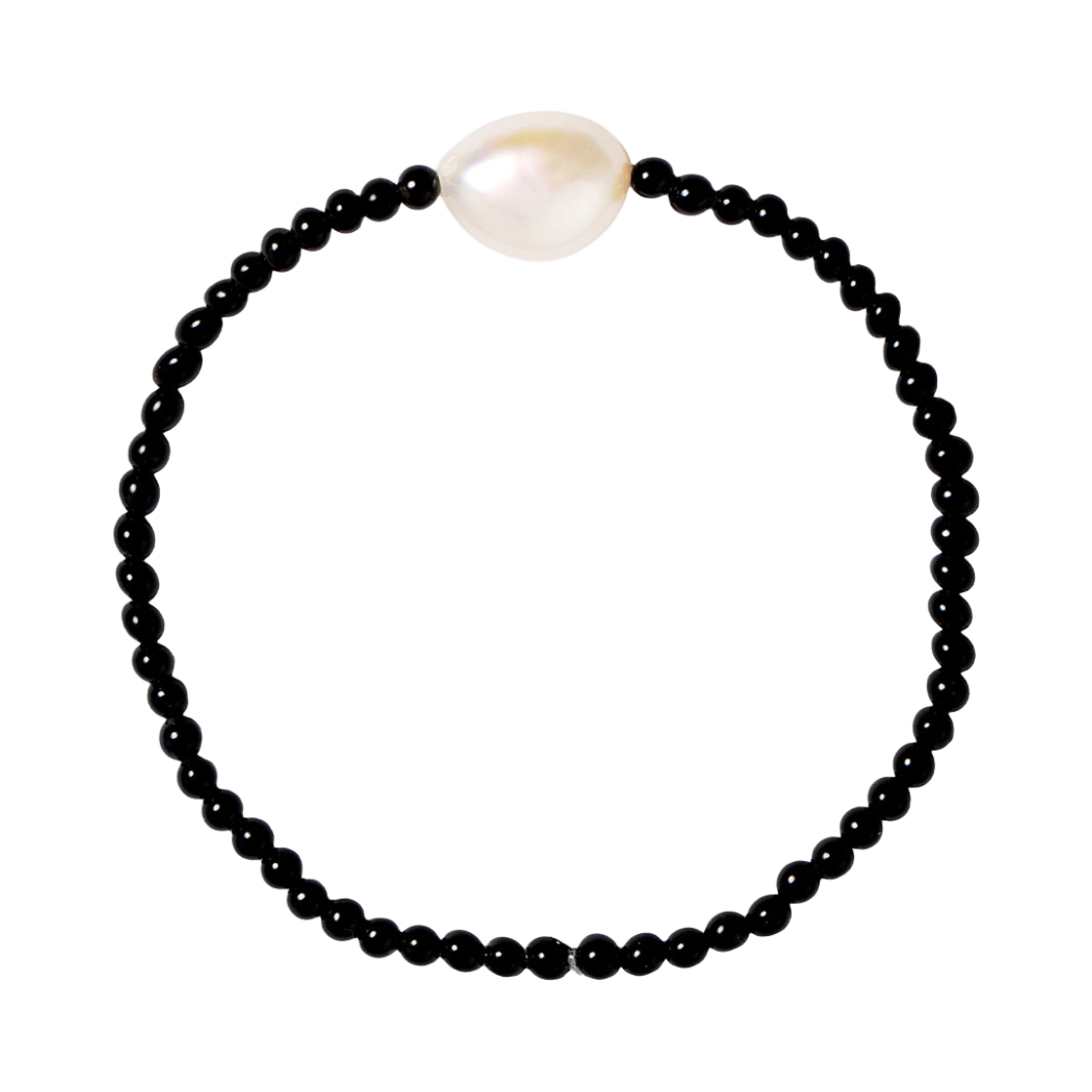 L261MBC030 lovememonster Natural Gem And Pearl Bracelet BLACK