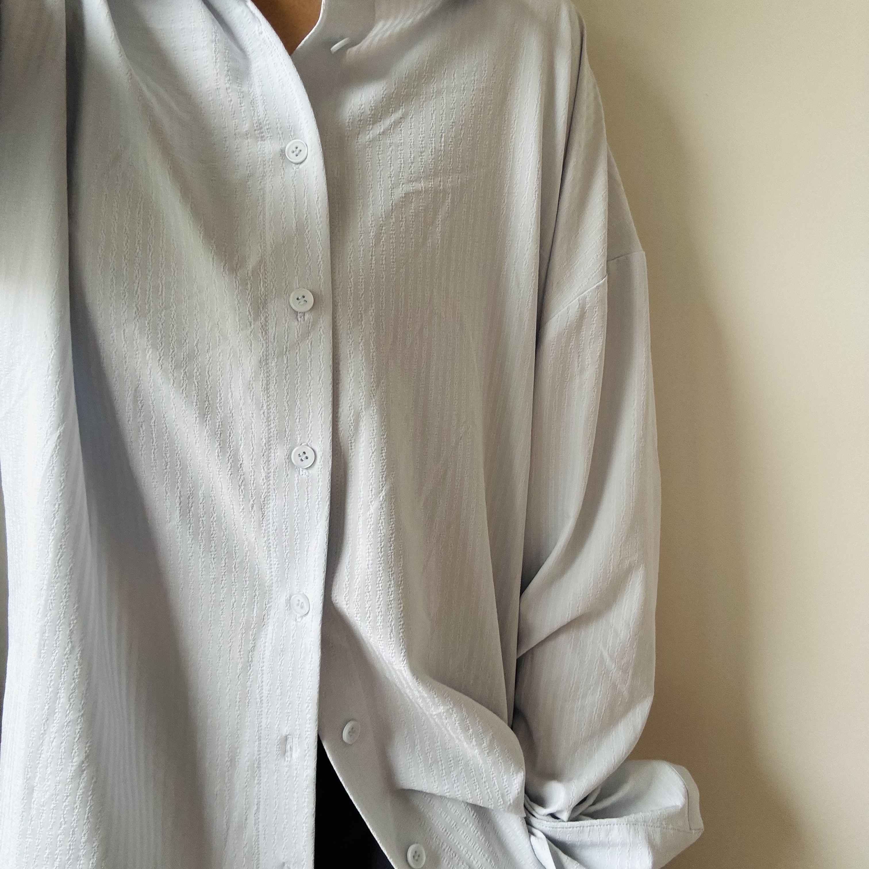 FRONT2LINE Cloud Touch Oversized Fit Shirt, FRONT2LINE All-Day Move String Semi-Wide Pants 착용 스타일 - 2