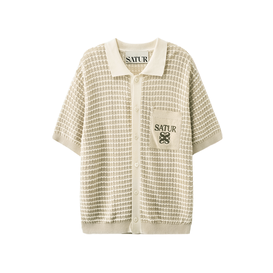세터 스카시 칼라 하프 니트 가디건 크림(SATUR Skashi Collar Half Knit Cardigan Cream)