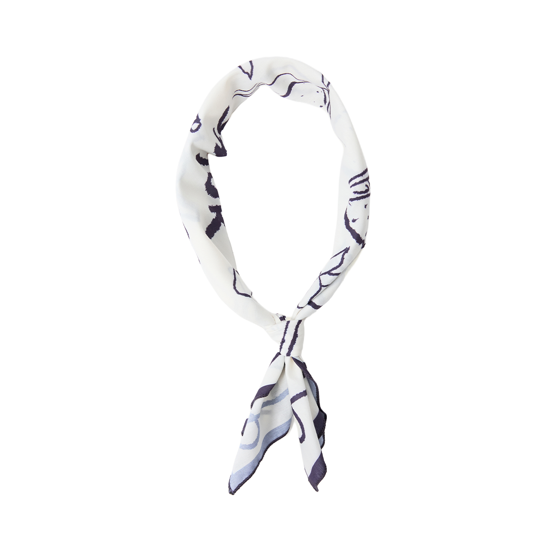 세터 핸드 드로잉 그래픽 스카프 네이비(SATUR Hand Drawing Graphic Scarf Navy)