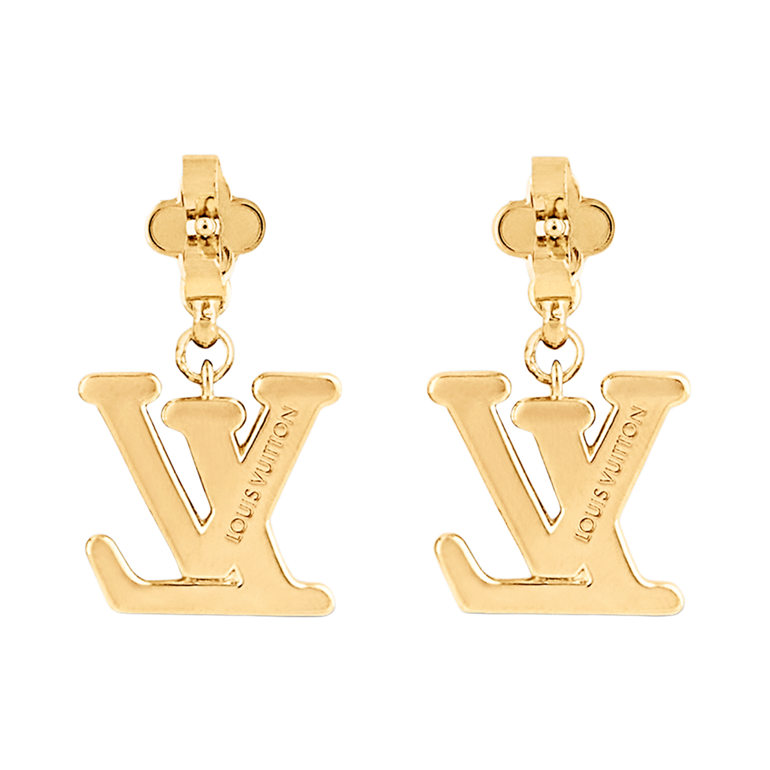 (W) 루이비통 레이디 LV 이어링 골드((W) Louis Vuitton Lady LV Earrings Gold) - 2