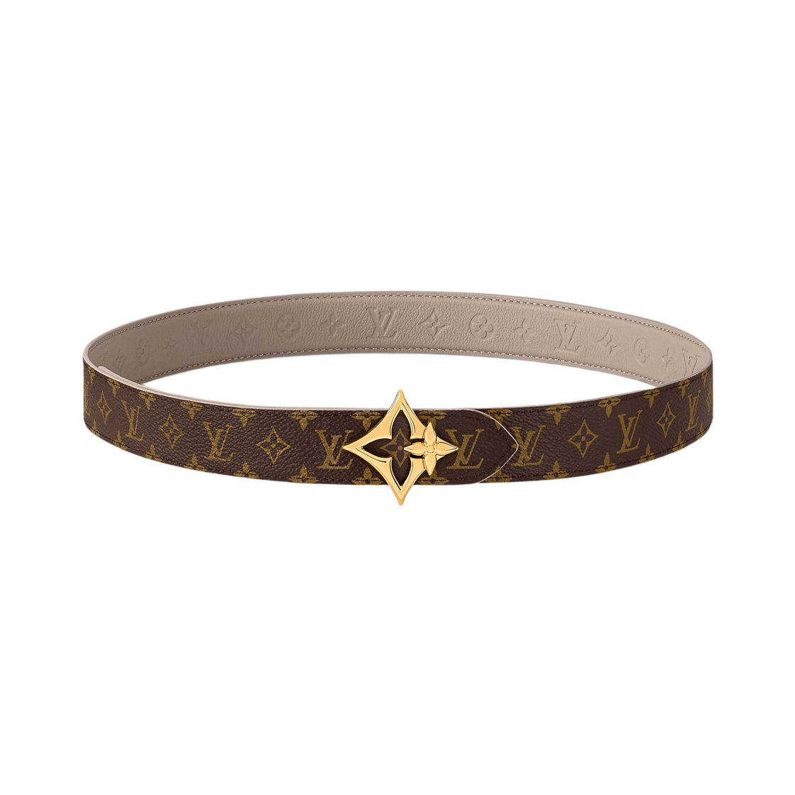 (W) 루이비통 LV 플라워그램 아드 30mm 리버서블 벨트 투르텔 그레이 모노그램((W) Louis Vuitton LV Flowergram Ard 30mm Reversible Belt Tourterelle Gray Monogram) - 2