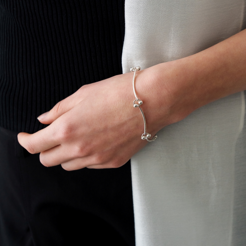 러브미몬스터 투 볼 링크 체인 팔찌 실버(lovememonster Two Ball Link Chain Bracelet SILVER) - 2
