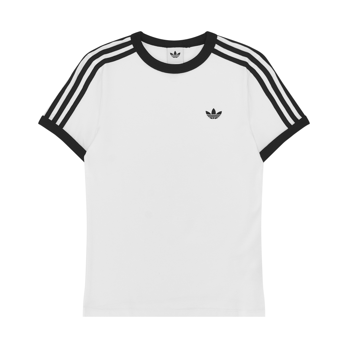 KD3683 (W) Adidas 3 Stripes Slim T-Shirt White Black - US Sizing
