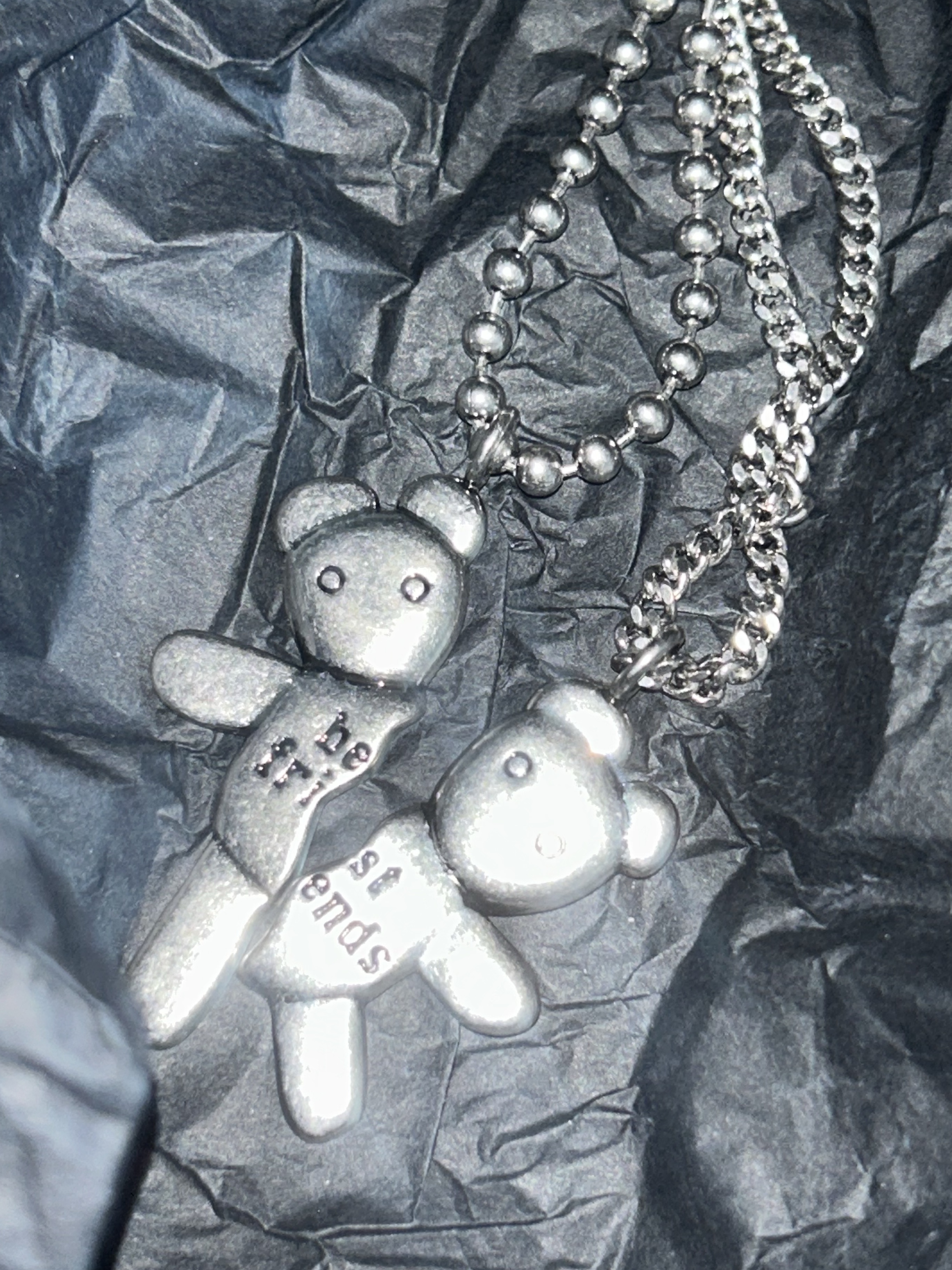 Heaven by Marc Jacobs Friendship Necklace Set Silver Ox (Set of 2) 착용 스타일