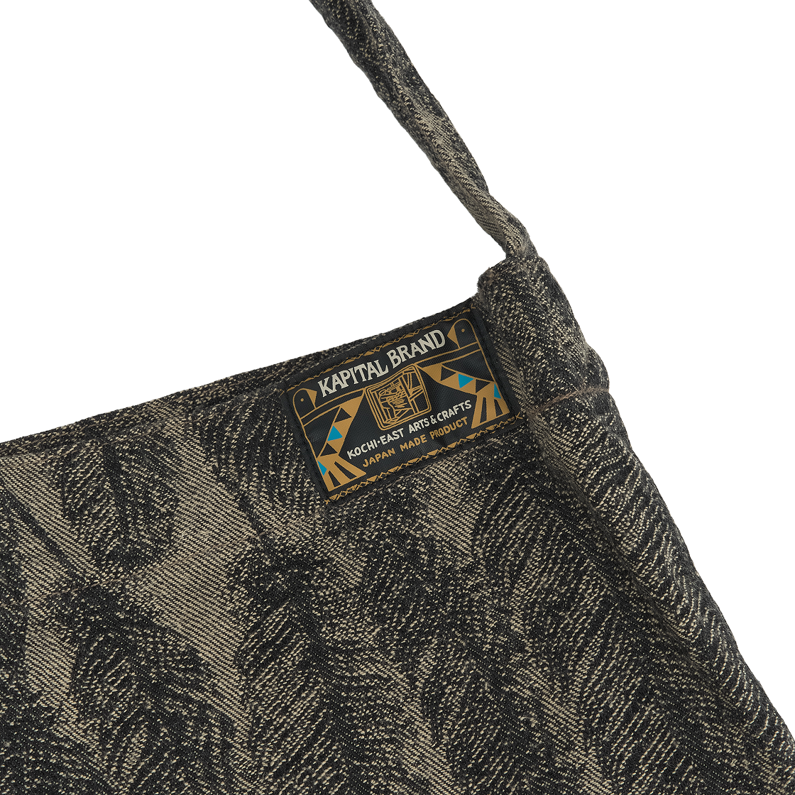 캐피탈 12온즈 맥파이 데님 메디슨 백 스몰 블랙 베이지(Kapital 12 oz. Magpie Denim Medicine Bag Small Black Beige) - 4