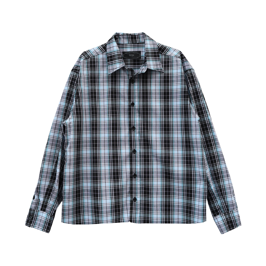 키류 스카이 블루 타탄 체크 셔츠(kiryu Sky Blue Tartan Check Shirt)