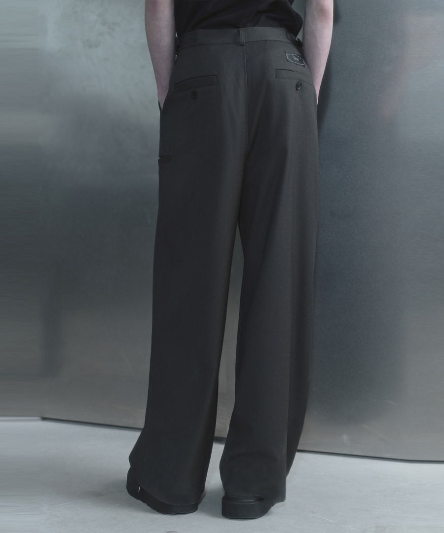 키류 랩 버튼 슬랙스 챠콜(kiryu Wrap Slacks Chacoal) - 4