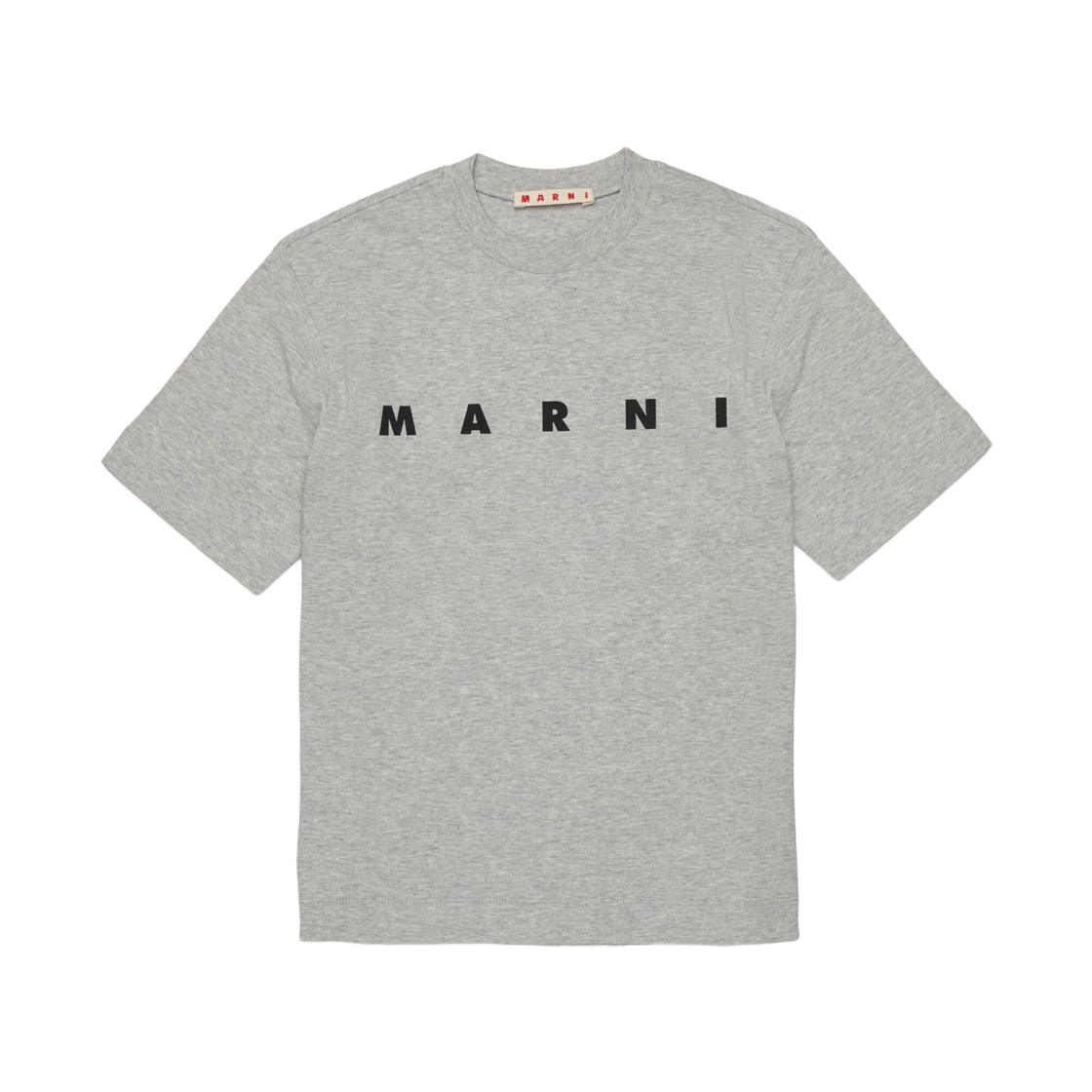 (키즈) 마르니 로고 디테일 코튼 티셔츠 그레이((Kids) Marni Logo Detail Cotton T-Shirt Grey)