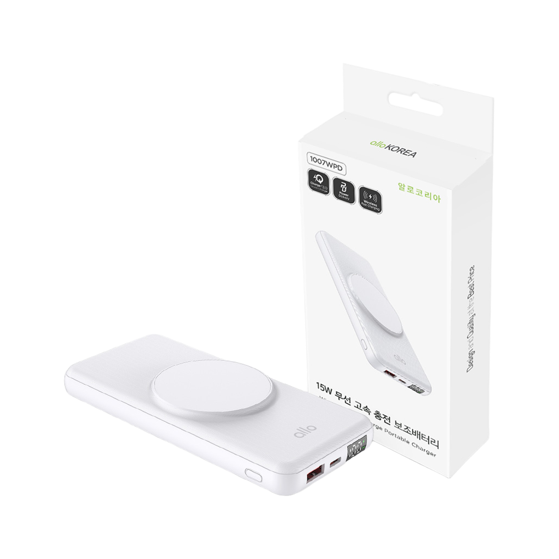 알로코리아 고속 무선 충전 맥세이프 보조배터리 10000mAh 1007WPD(AlloKorea Fast Wireless MagSafe Auxiliary Battery 10000mAh 1007WPD) - 6