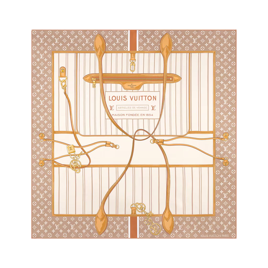 M98258 (W) Louis Vuitton My Neverfull Square 90 Dune