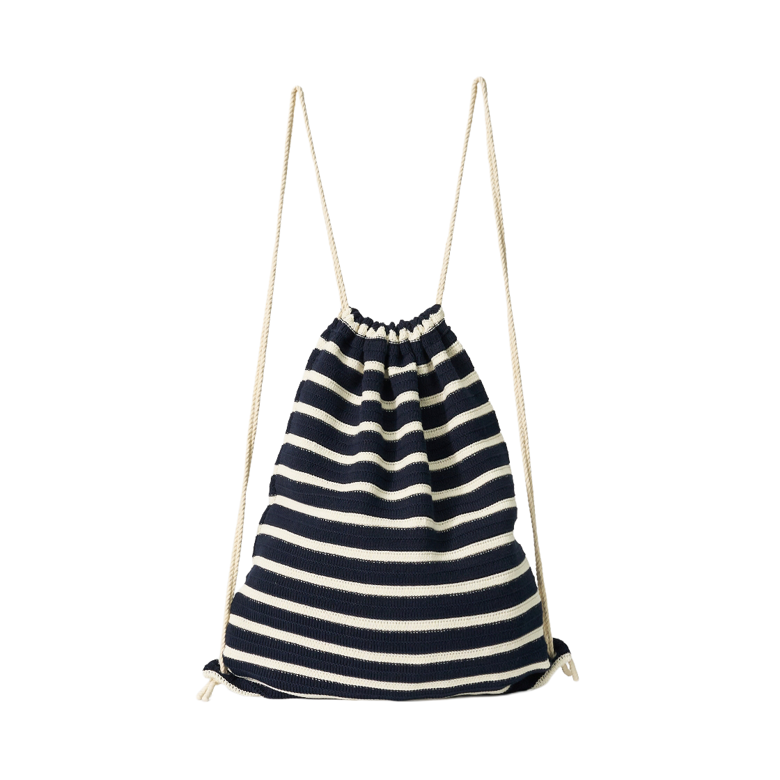 세터 니트 스트라이프 스트링 백팩 네이비(SATUR Knit Stripe String Backpack Navy) - 2